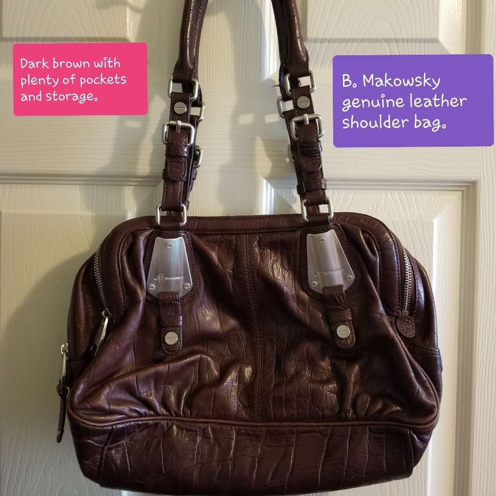 Genuine Leather B. Makowsky shoulder purse